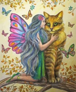 Fairy And Cat Diamond Painting