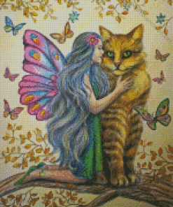 Fairy And Cat Diamond Painting