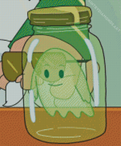 Green Ghost In A Jar Diamond Painting