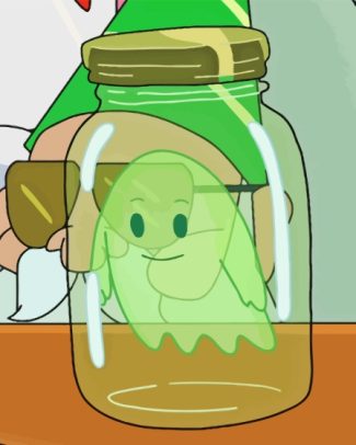 Green Ghost In A Jar Diamond Painting