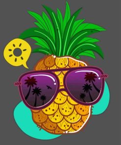 Pineapple With Sunglasses Diamond Painting