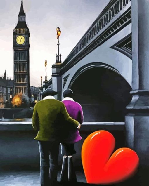 Romantic Couple London Diamond Painting