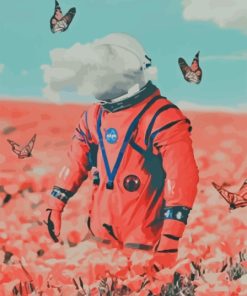 Spaceman With Butterfly Diamond Painting