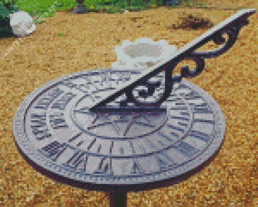 Sundial In Garden Diamond Painting