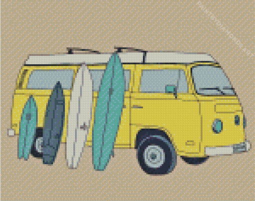 Van With Surfboards Diamond Painting