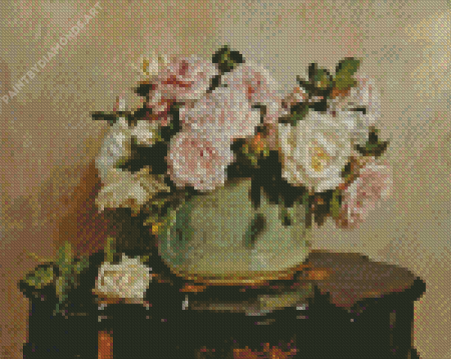 Bowl Of Roses Diamond Painting