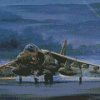 Harrier Plane Diamond Painting