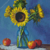 Sunflowers With Apples Diamond Painting