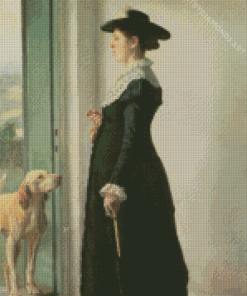 Woman And Dog Diamond Painting