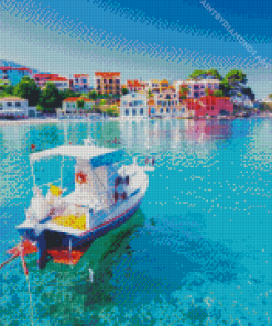 Boat Cephalonia Island Diamond Painting