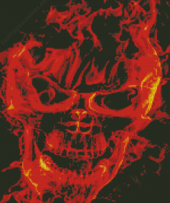 Flaming Skull Diamond Painting