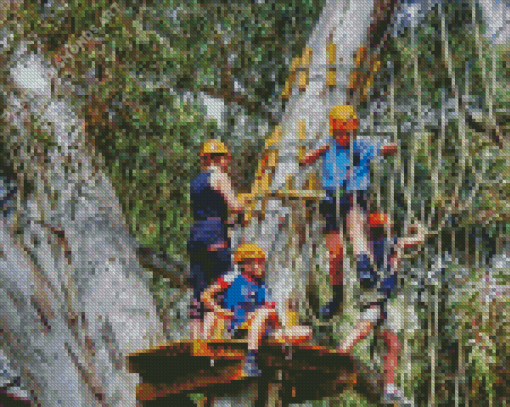 Boys Tree Climb Diamond Painting