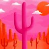 Pink Cactus Diamond Painting