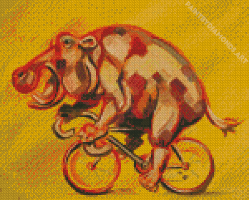 Hippo On Bikes Diamond Painting