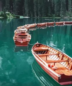 Boats Pragser Wildsee Diamond Painting