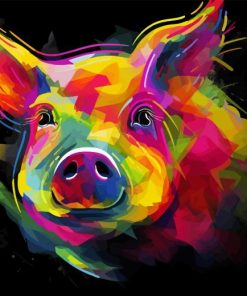 Colorful Abstract Pig Diamond Painting