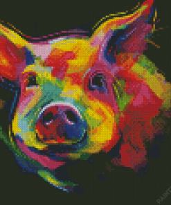 Colorful Abstract Pig Diamond Painting