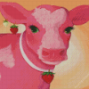 Pink Strawberry Cow Diamond Painting
