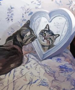 Cat In The Mirror Diamond Painting
