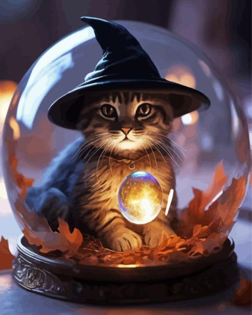 Kitten Witch Diamond Painting