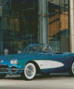 Blue Corvette 58 Diamond Painting