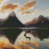 Golden Milford Sound Diamond Painting