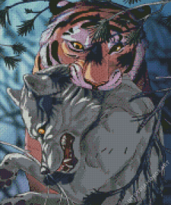 Wolf And Tiger Diamond Painting
