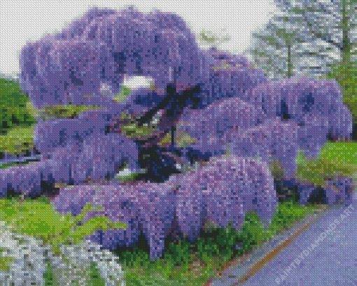 Purple Wisteria Tree Diamond Painting