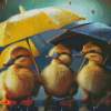 Ducks Under Umbrellas Diamond Painting