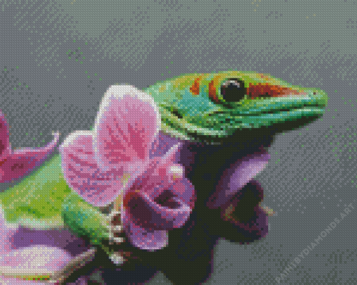 Flowers And Reptile Diamond Painting