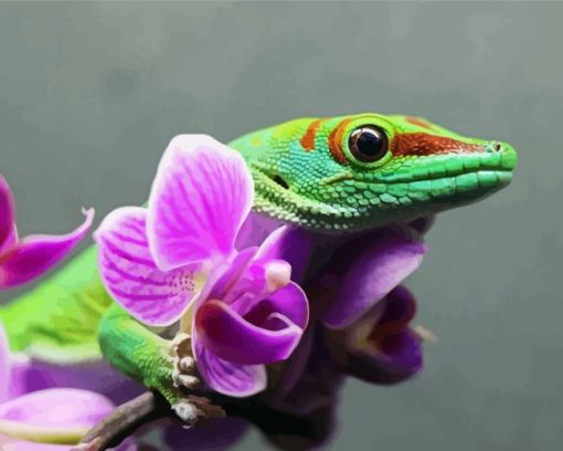 Flowers And Reptile Diamond Painting