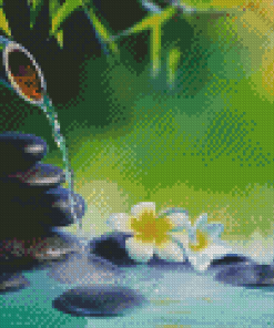 Zen Stones And Flowers Diamond Painting