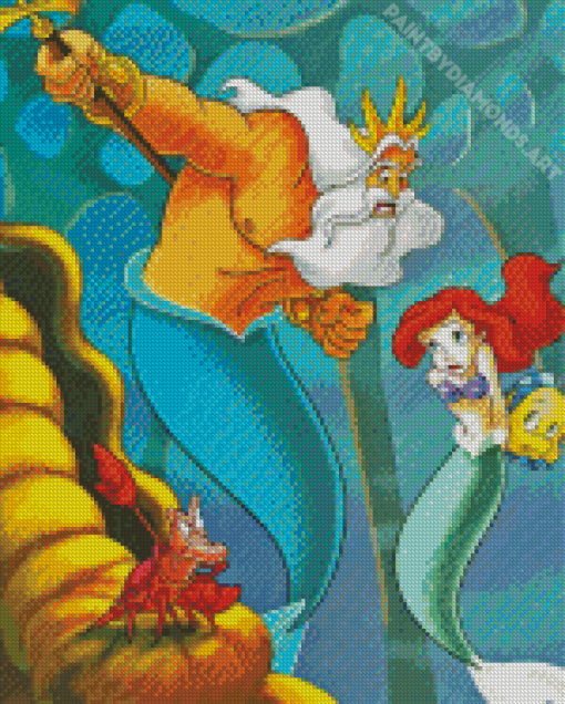 King Triton Ariel Diamond Painting