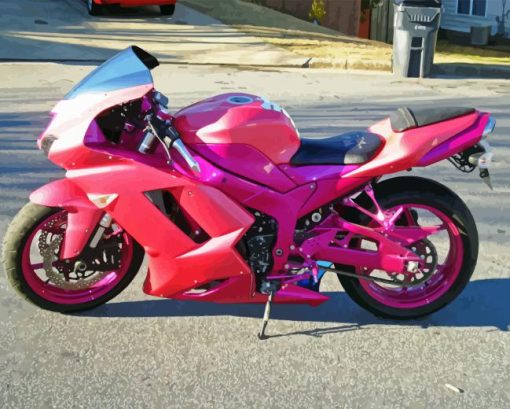 Pink Motorcycle Diamond Painting