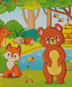 Bear and Fox Diamond Painting