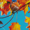 Blue Bird in Autumn Diamond Painting
