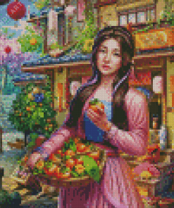 Chinese Fruit Seller Diamond Painting