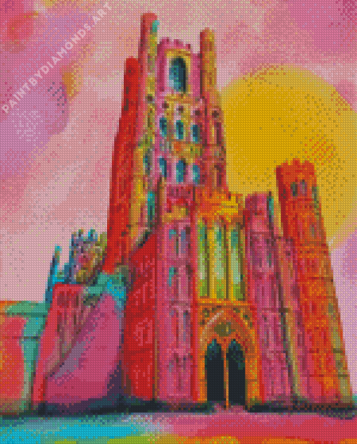 Colorful Ely Cathedral Diamond Painting