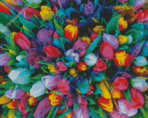 Colorful Tulips Flowers Diamond Painting