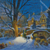 Couple in Snow Christmas Time Diamond Painting