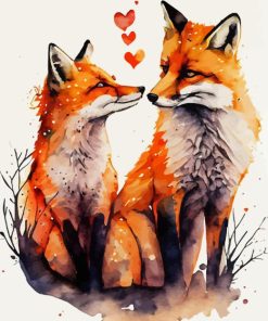 Fox Couple Art Diamond Painting