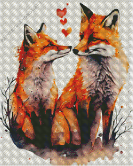 Fox Couple Art Diamond Painting
