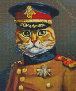 Ginger Cat In Uniform Diamond Painting