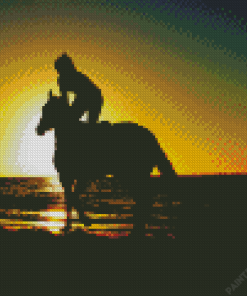 Horse Riding Silhouette Diamond Painting