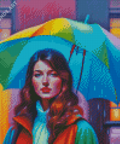 Lady and Umbrella Diamond Painting