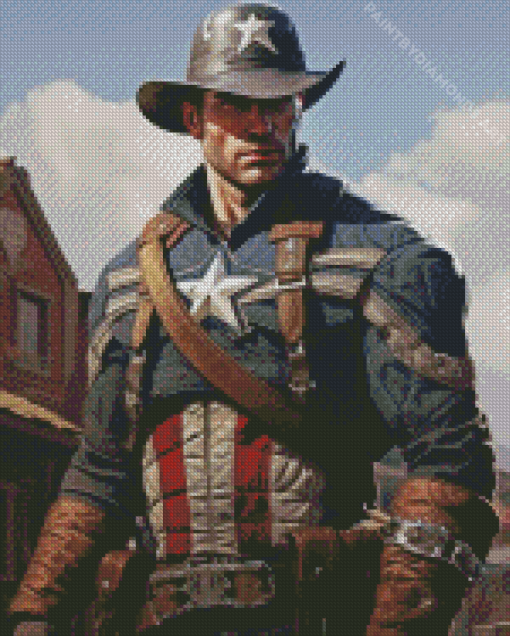 Marvel Cowboy Captain America Diamond Painting