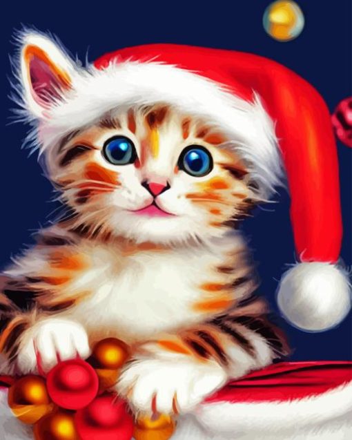 Mery Christmas Cat Diamond Painting