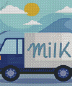 Milk Truck Diamond Painting