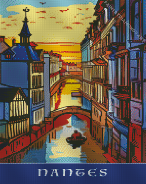 Nantes City Travel Poster Diamond Painting