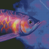Purple Arowana Fish Diamond Painting
